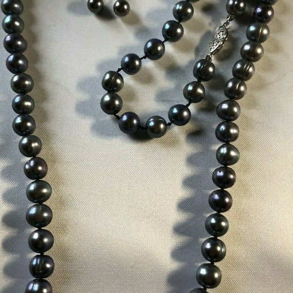 Freshwater Cultured Pearl Necklace Bracelet and Earrings SET VTG GIFTS HER - Picture 4 of 5